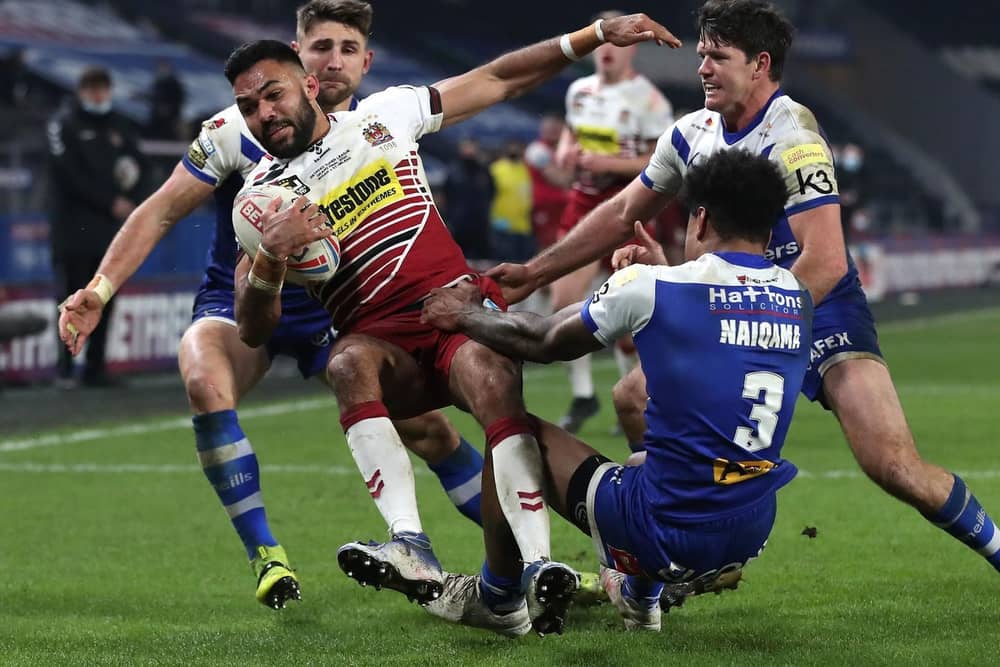 Bevan French is held up short of the line