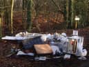 Rubbish fly-tipped in Fairy Glen