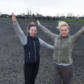 Drive-in cinema organisers Madison Libby and Caroline Howarth