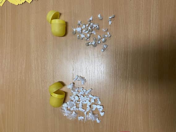 Suspected Class A drugs were found inside Kinder Eggs