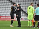 Leam Richardson congratulates matchwinner Kyle Joseph at Sunderland
