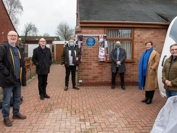The unveiling of the blue plaque for Pete Shelley