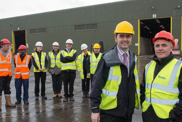 Ian Burns (front left) at the Kirkless household waste recycling centre