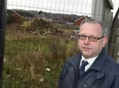 Coun Michael Winstanley at the former recycling centre site