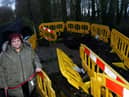 Coun Debbie Parkinson near the sinkholes