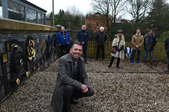 The artwork unveiled at Orrell railway station by Phil Edge and Friends of Orrell Station