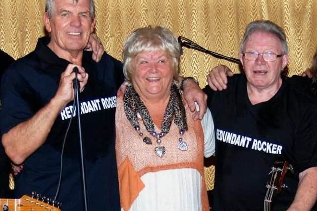 Alan Parkinson (left) with charity fund-raiser Pauline Lloyd and Ronnie Carr