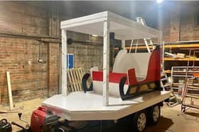 Jason Shawcross's sleigh under construction