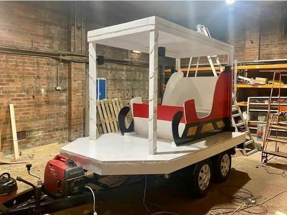 Jason Shawcross's sleigh under construction