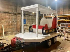 Jason Shawcross's sleigh under construction