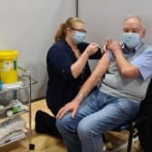Mr Ashurst gets the vaccine