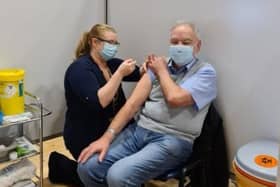 Mr Ashurst gets the vaccine