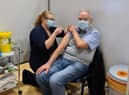 Mr Ashurst gets the vaccine
