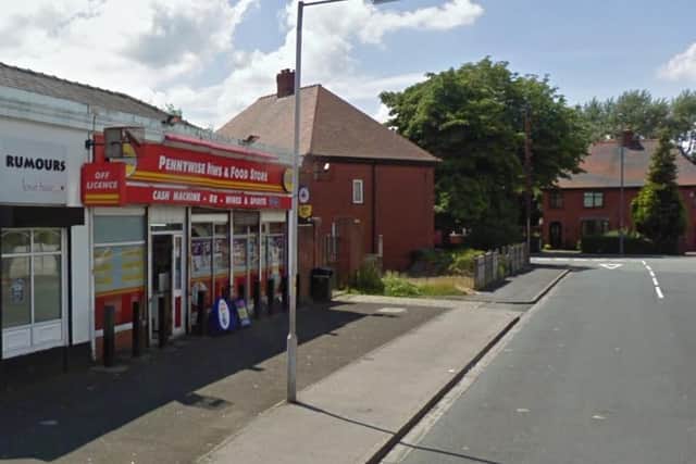 Pennywise off-licence raided by masked trio. Image: Google