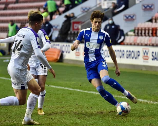 Tom Pearce in action against Shrewsbury