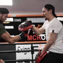 James Moorcroft training with coach Ant Crolla. Picture courtesy of OLM Photography