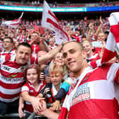Lee Mossop celebrates Wembley success in 2013