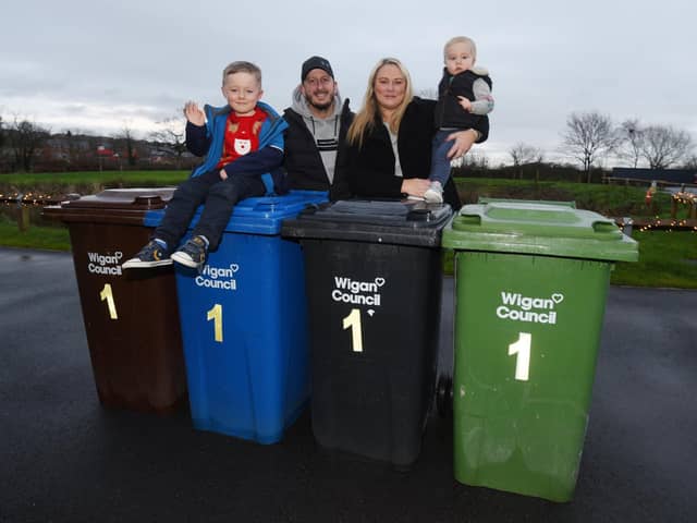 Martyn Sharkey, Alyssa Knowles and their sons George and Albert