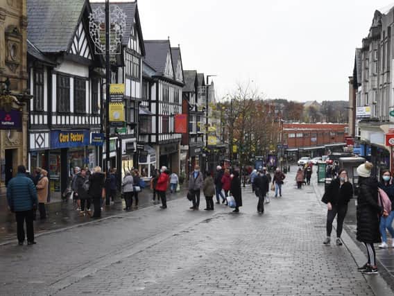 Shoppers in Wigan town centre