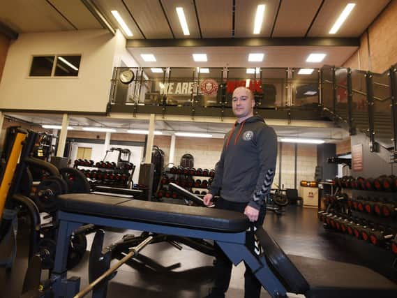 Ian Bentley in Wigan's gym at their Robin Park HQ