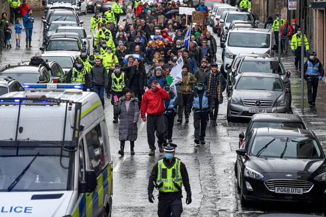 Anti-lockdown protesters marching in Glasgow earlier in December 2020
