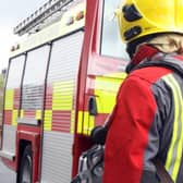 Firefighters spent two hours at the pond
