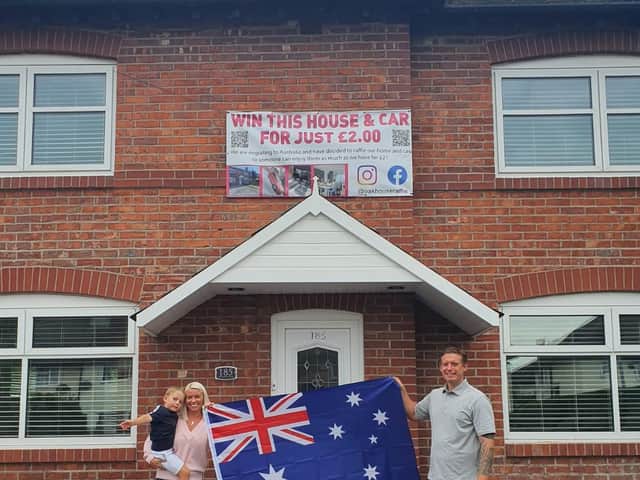 Gemma, Anthony and Max outside the home