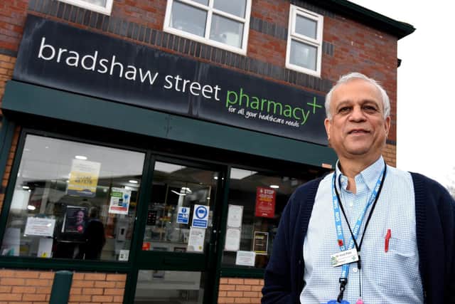 Vinod Patel at Bradshaw Street Pharmacy, Orrell