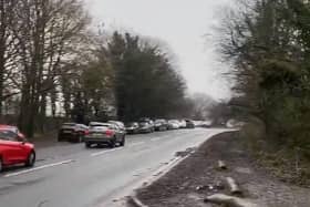 Cars parked at Fairy Glen, Appley Bridge