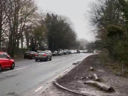 Cars parked at Fairy Glen, Appley Bridge