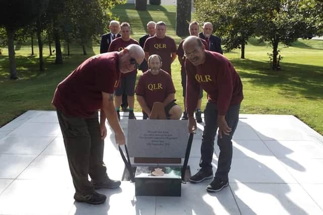 Time capsule arrives from Preston for the Queens Lancashire Regiment Memorial at the National Arboretum on September 13, 2019