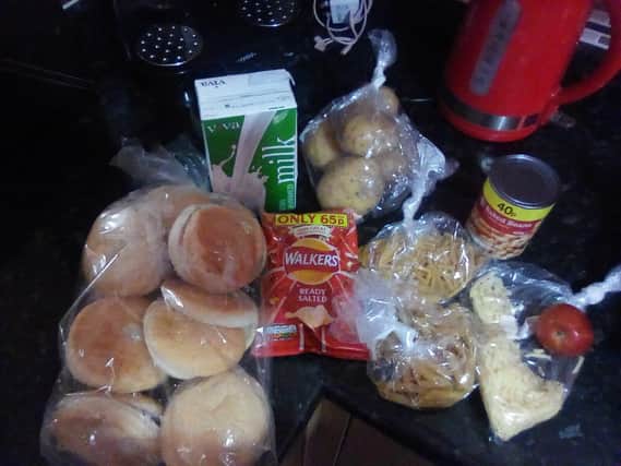 A picture of the food one Wigan mum says she was sent