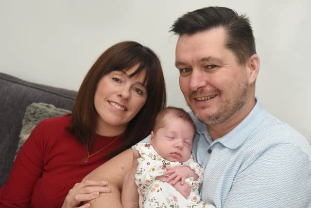 Gail and Shane Dawber with their daughter Josephine