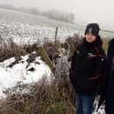 Danny Fletcher and son Harvey, 12, pictured on green belt land off Bolton Road, Stubshaw Cross
