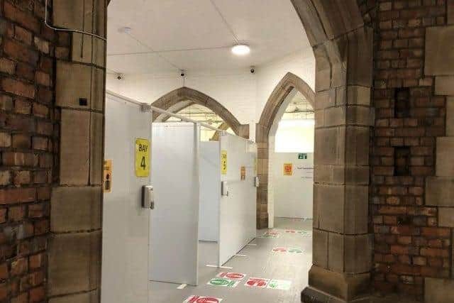 The new Covid vaccine centre in the Crypt at Blackburn Cathedral