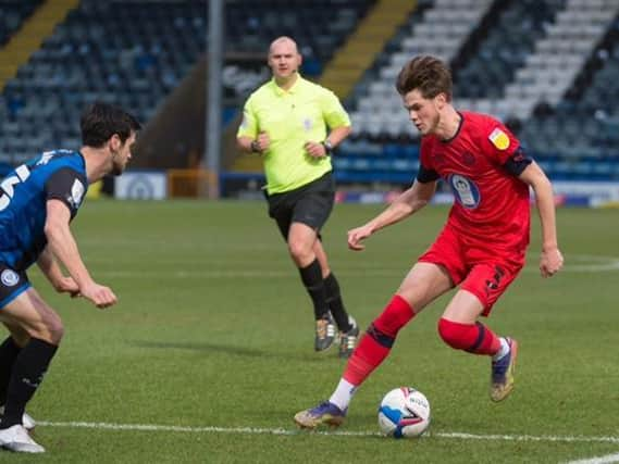 Tom Pearce in action at Rochdale