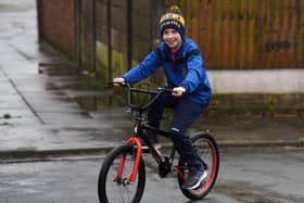 Tom Blakeley on his bike