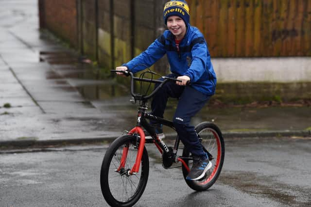 Tom Blakeley on his bike