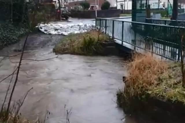 High water levels at Platt Lane, Hindley