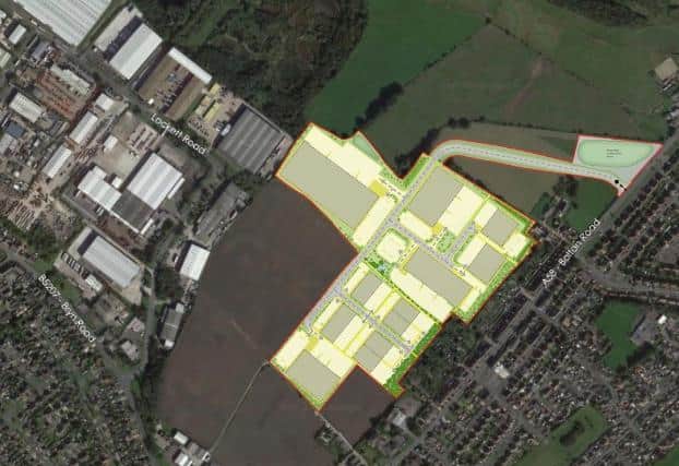 An aerial view of Meridian 6 Wigan, which will act as the extension to South Lancashire Industrial Estate in Ashton