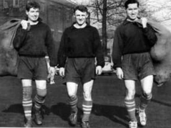 Fred Else (first left ) with members of England B when they went on a tour of the Far East