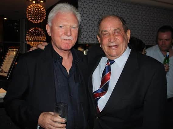 Dave Bolton with Wigan chairman Ian Lenagan in Sydney in 2014. Picture: Phil Wilkinson