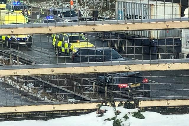 The scene of the collision on the M6