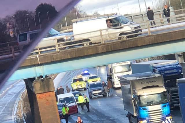 Traffic was trapped on the southbound carriageway following the incident