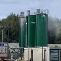 The three silos pictured at the Whitemoss Landfill site last year (image: CPRE presented at Lancashire County Council development control committee meeting)