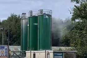 The three silos pictured at the Whitemoss Landfill site last year (image: CPRE presented at Lancashire County Council development control committee meeting)