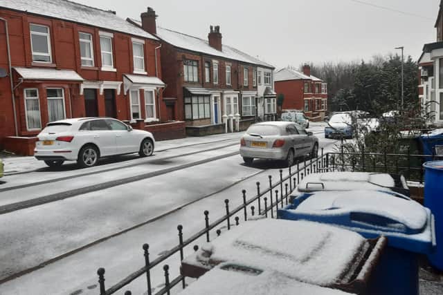Snow in Wigan on Saturday morning