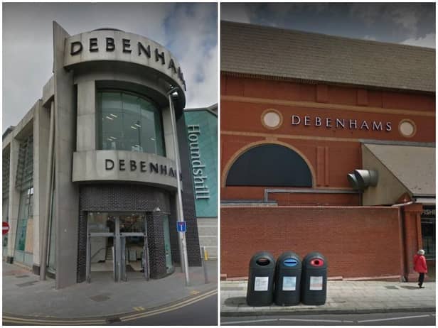 Debenhams' stores in Blackpool and Preston