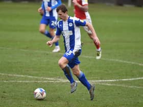 Chris Merrie, who was on the receiving end of some rough treatment against Fleetwood