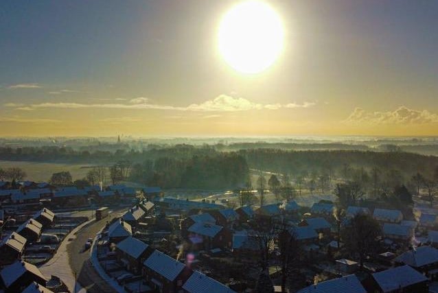 Chris Holmes sent in this drone shot over Ince on a frosty morning.
